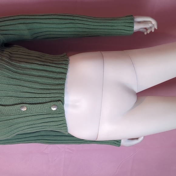 Nasty Gal Do What Knit Takes Chunky Cardigan in Duck Egg Green size 2 - Picture 2 of 6